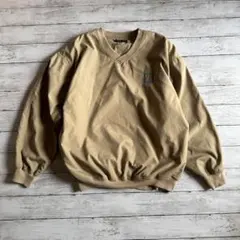 AM PLAYER 刺繍ロゴ ナイロン プルオーバー L ベージュ