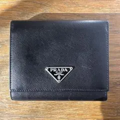 専用PRADA プラダ ブラック 三つ折り財布 サフィアーノレザー