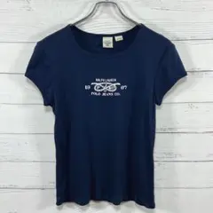 な*ஐ様 ポロジーンズ ラルフローレン Tシャツ ネイビーL ロゴプリント 綿