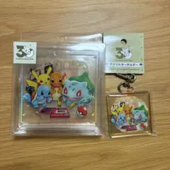 ポケモン 30周年 アクリルブロック アクリルキーホルダー 2点セット