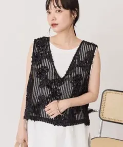 AMERICAN HOLIC Vネックレースベスト　 M ブラックのサムネイル