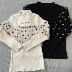 長袖カットソー /2点セット（黒・白）
