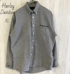 HARLEY ハーレーダビッドソン 刺繍 長袖シャツ グレー L XL 美品のサムネイル