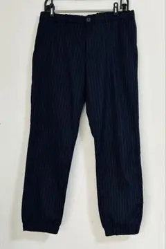 UNIQLOユニクロ　ズボン　紺色ストライプ　メンズ　Lサイズ　かジュアルパンツ