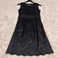 美品♡ 総レース　indivi 黒 Aラインワンピース　M 38