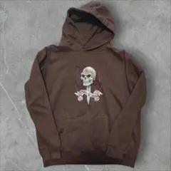 skull graphic hoodie スカル　パーカー 短丈