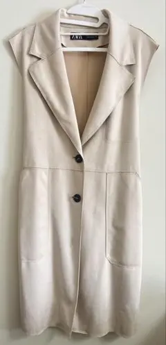 ZARA ザラ ロングジレ ベスト ウエストリボンベルト ジレワンピース　M