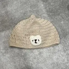 ベビー帽子 クマ刺繍 ベージュ 42-44cm アカチャンホンポ
