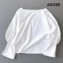 ADORE アドーア】テンセルサテンストレッチ バイカラーカフブラウス 38 