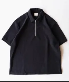 shiun GARTER SKIPPER KNIT ポロシャツ ブラック S - メルカリ