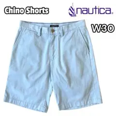 00s NAUTICA ワンカラー　チノショーツ半ズボン　水色　W30のサムネイル