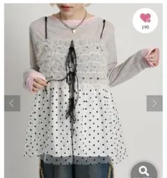 【新品】【定価¥7,920】w closet ドットチュールキャミのサムネイル