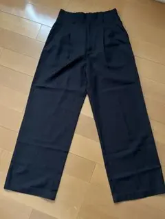 黒 ワイドパンツ ゴムウエスト