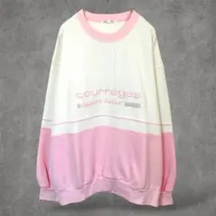 ♡COURREGES♡クレージュ♡ロゴ　スウェット　トレーナー　ピンク Courreges クレージュ ロゴ刺繍 トレーナー スウェット 160cm