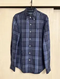 Ralph Lauren カスタムフィット 長袖シャツ ネイビー系チェック