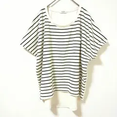 グローリー ボーダー　胸ポケット付き 半袖Tシャツ　ゆったりシルエット　Lのサムネイル