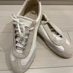 ZARA ホワイト ベージュ スニーカー 35