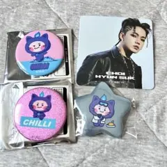 treasure ヒョンソク コースター 缶バッジ chilli チリ セット