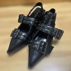 SHEIN ベルトストラップミュールパンプス 22.5cm