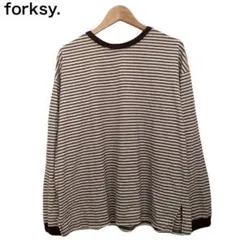フォルクシー　リンガーTシャツ　レディース　ボーダー　長袖　ベージュ　ロンTのサムネイル