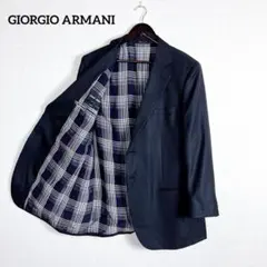 GIORGIO ARMANI テーラードジャケット ネイビー チェック柄 高級のサムネイル