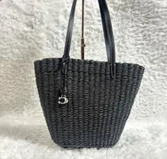 【極美品/未使用級】COACH コーチ ストロー トートバッグ カゴバッグ