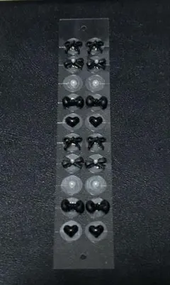 耳ツボジュエリー　ハンドメイド　黒　リボン