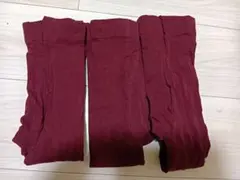 小豆色 カラータイツ 3足セット