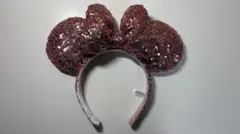 カチューシャ　ミニー　スパンコール　ピンク