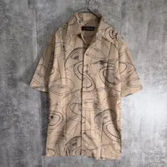 Mr.Sharaku 和柄 開襟シャツ M 傘柄 総柄 オープンカラー コットンのサムネイル