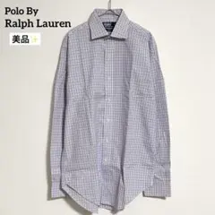 【美品】ポロ ラルフローレン 長袖シャツ パープル系チェック L