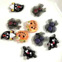 きもかわ　ハロウィンネイルパーツ　アソート　10個セット オバケ　かぼちゃ　蜘蛛