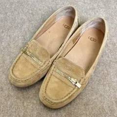 【UGG】アグ モカシン23cmスエード ベージュ レディース フラットシューズ