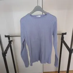 GLACIER 長袖 リブニット ライトブルー Mサイズ