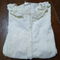 しまむら　青木美沙子　UVカーディガン　ホワイト　白　アイボリー　ローズ　リボン