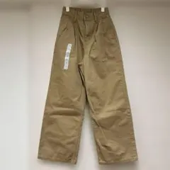 GU ツータックワイドパンツ 子供用 140cm S ベージュ