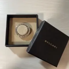 BVLGARI シルバー ロゴ入りキーリング 箱付き