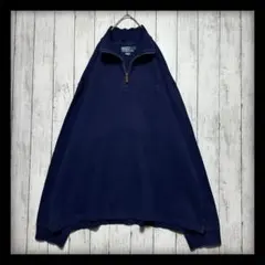 【Polo by RalphLauren】ハーフジップスウェット☆2XLネイビー