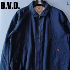 B.V.D. スウィングトップ ブルゾン ジップアップ 裏地ありチェック柄 L