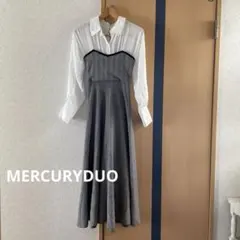 MERCURYDUO シャツドッキングニットフレアワンピース
