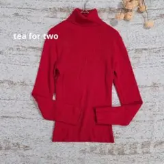tea for two タートルネック 赤 【M】ウール混 日本製