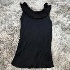 EMPORIO ARMANI フリル ノースリーブ ブラック 38のサムネイル