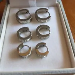 フープピアス ６点セット シルバーカラー