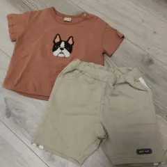 プティマイン　フレンチブルドッグ刺繍Tシャツ　ショートパンツ　まとめ売り　セット