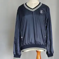 ellesse ネイビー Vネック ナイロンジャケット Lサイズ