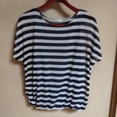 【フォロー割実施中！】【LUI JAHNE】 紺・白ボーダー 半袖トップス