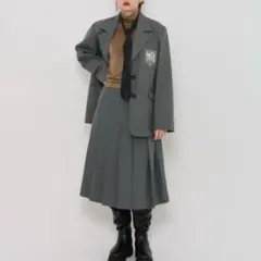 バス様。美品 完売品 Tina:Jojun ミディ丈 プリーツスカート グレー