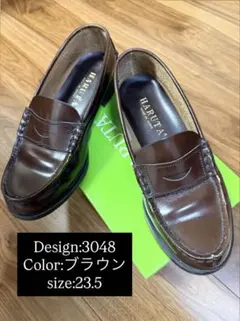 HARUTA ローファー ブラウン 3048 23.5cmゆったり3Eサイズ