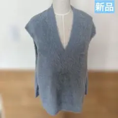 GabardineKT未使用 ライトブルー Vネック ニットベスト