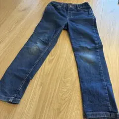 GU ダークブルー ストレートパンツ 130cm